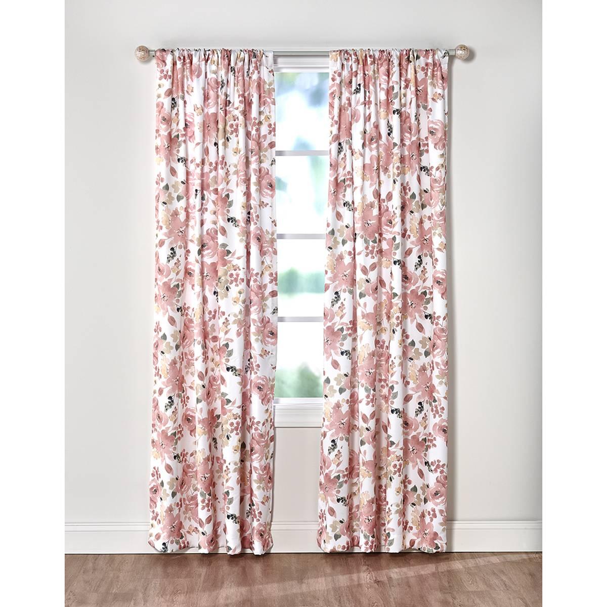 Regal Arabella Floral Print Rod Pocket Curtain Panel