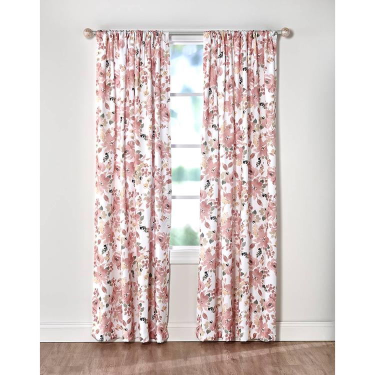 Regal Arabella Floral Print Rod Pocket Curtain Panel