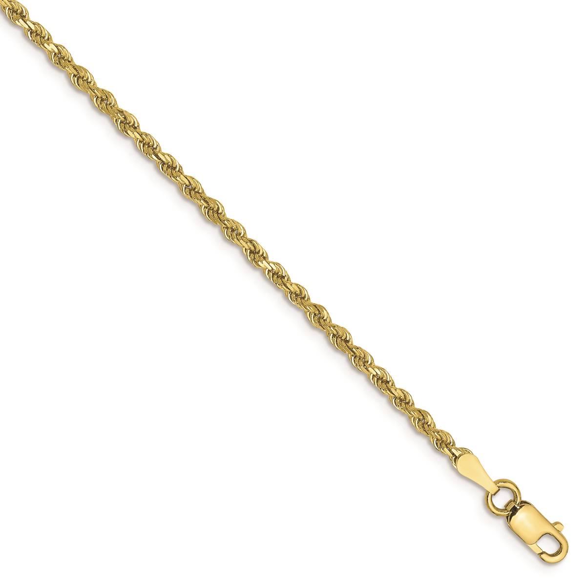 Gold Classics™ 10kt. 2mm 7in. Diamond-Cut Chain Bracelet