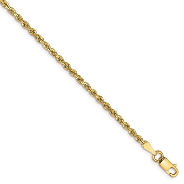 Gold Classics&#40;tm&#41; 10kt. 2mm 7in. Diamond-Cut Chain Bracelet - image 