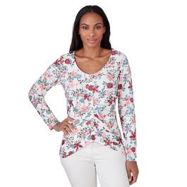 Petite Emaline St. Kitts Floral 3/4 Sleeve Blouse