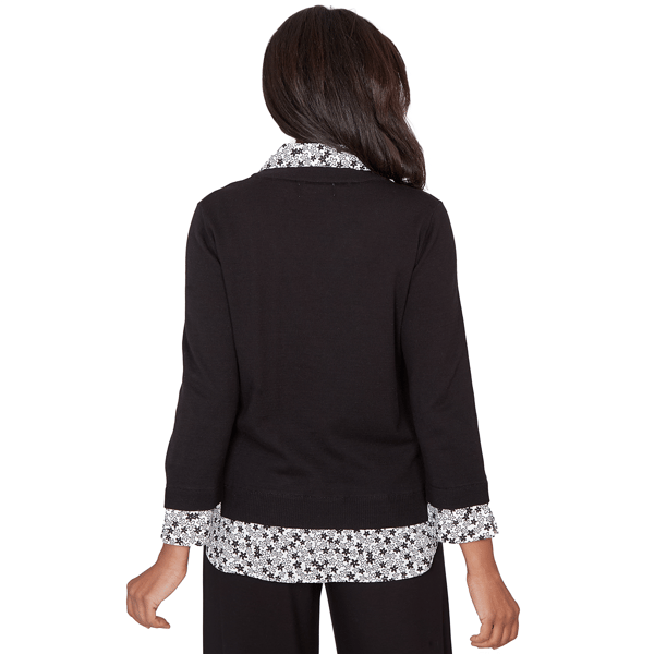 Womens Alfred Dunner Seville Two In One Sweater with Necklace