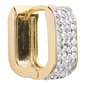 Athra 14kt. Gold over Brass 12mm CZ Oval Huggie Hoop Earrings - image 2