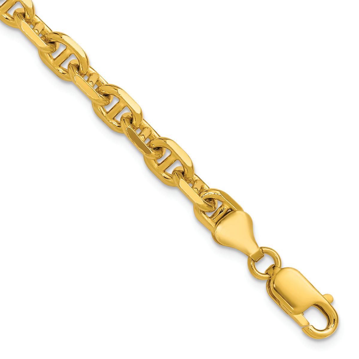 Gold over Sterling Silver Anchor Chain Bracelet