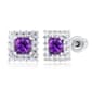 Gemstone Classics&#40;tm&#41; White Gold Amethyst Square Earrings - image 1