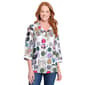 Petite Ali Miles 3/4 Sleeve Abstract Dots Button Front Blouse - image 1