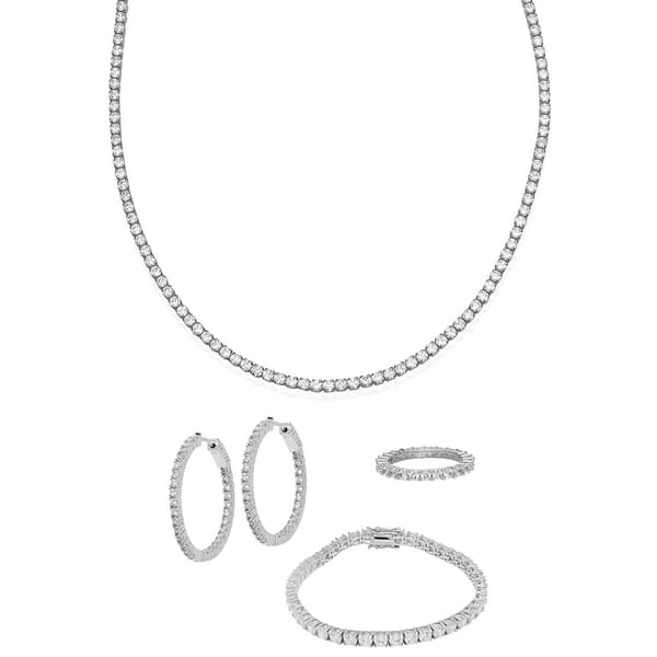 Gianni Argento Silver Plated Lab Grown Sapphire 4pc. Tennis Set - image 