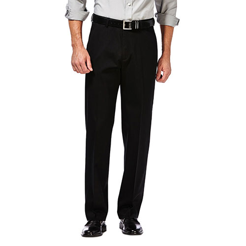 Open Video Modal for Mens Haggar&#40;R&#41; Premium No Iron Khaki Classic Fit Flat Front Pant