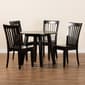 Baxton Studio Zala Dark Brown Wood 5pc. Dining Set - image 8
