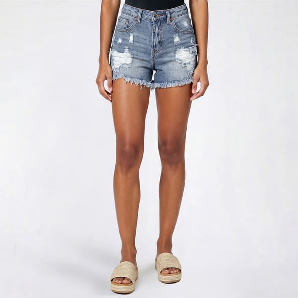 Juniors Madden Girl High Rise Destructed Frey Hem Shorts