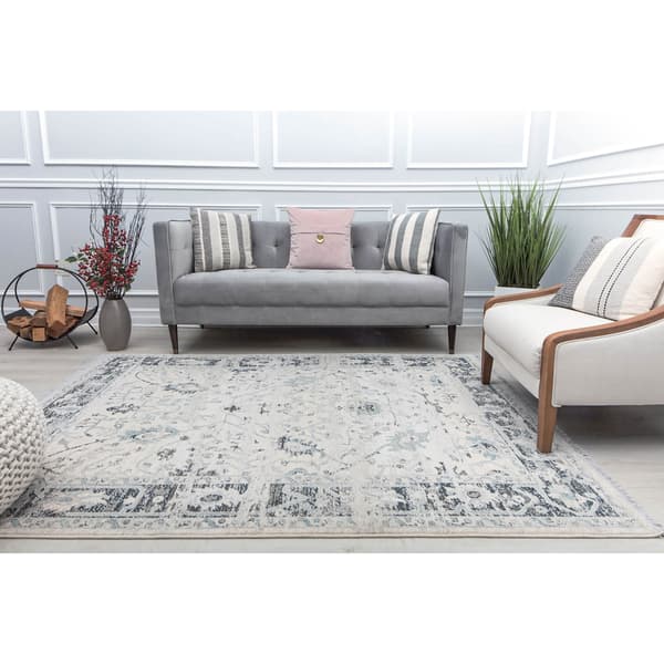 Rugs America&#8482; Amari Picket White Abstract Rectangle Area Rug