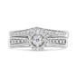 Haus of Brilliance Diamond Halo & Pave Shank Engagement Ring Set - image 4