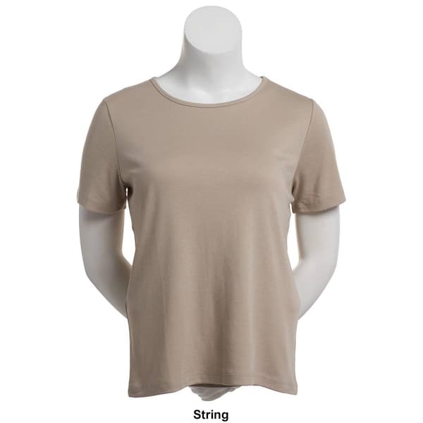 Petite Hasting & Smith Short Sleeve Solid Round Neck Tee