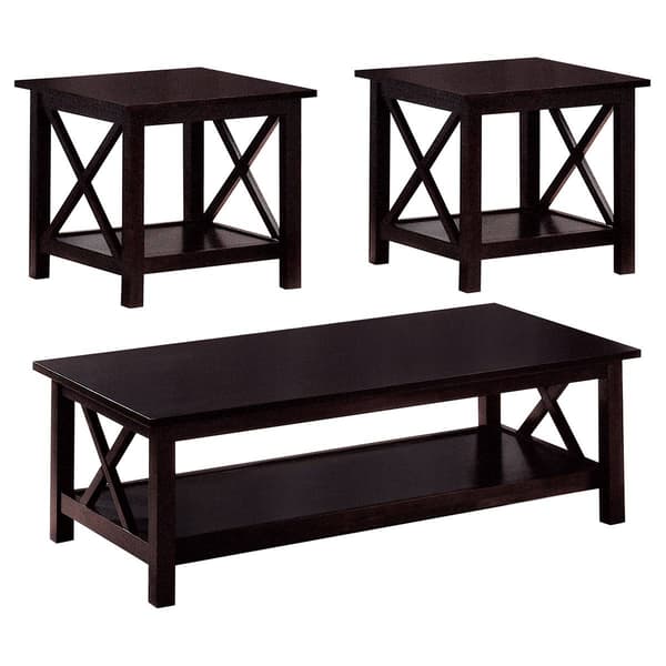 Coaster 3pc. Occasional Table Set - Deep Merlot - image 