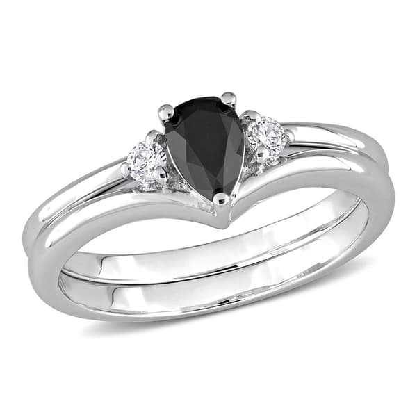 Radiant Rainbow(tm) 10kt. White Gold 5/8ctw. Pear Diamond Ring - image 