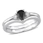 Radiant Rainbow(tm) 10kt. White Gold 5/8ctw. Pear Diamond Ring - image 1