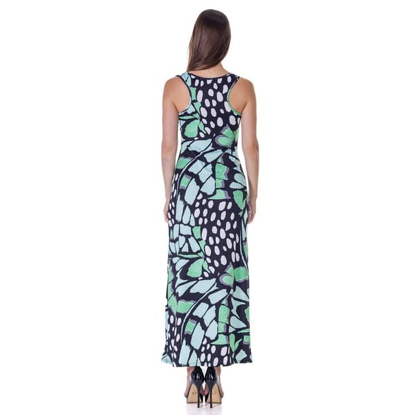 Womens 24/7 Comfort Apparel Butterfly Empire Waist Maxi Dress