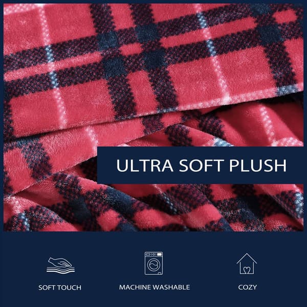Nautica Winter Tattersall Plush-Fleece Reversible Blanket