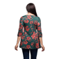 Womens 24/7 Comfort Apparel Green Floral 3/4 Sleeve Tunic Top - image 3
