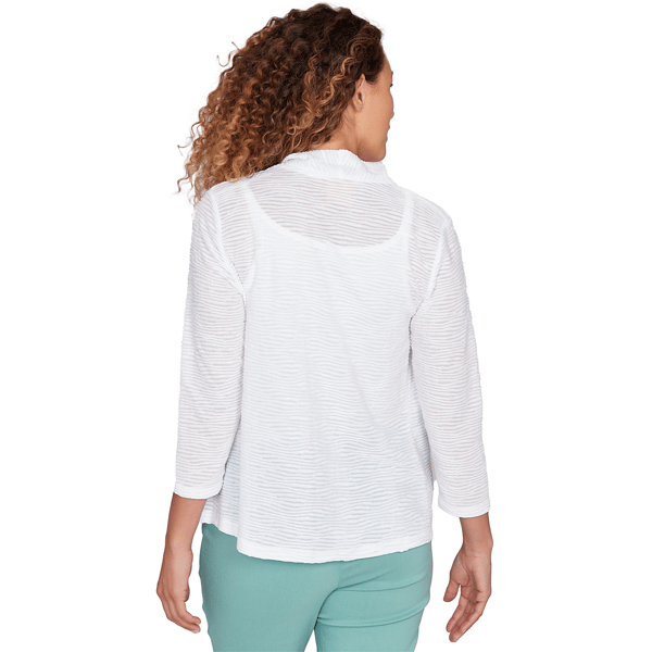 Womens Hearts of Palm Fresh Start Wavy Stripe Cardigan