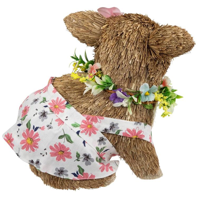 Northlight Seasonal Girl Piglet with Floral Dress Spring Figurine