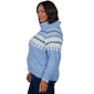 Plus Size Skye’s the Limit Icy Blue Sparkle Fair Isle Sweater - image 4