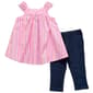 Girls &#40;4-6x&#41; Kids Headquarters&#40;R&#41; 2pc. Stripe Baby Doll Top & Capri - image 1
