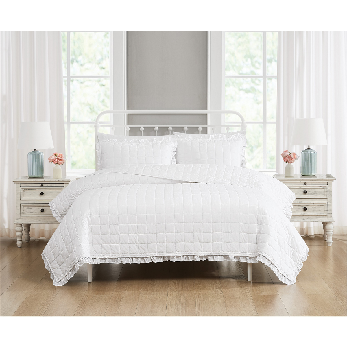 The Farmhouse by Rachel Ashwel Ruffled Washed Cotton 3pc. Quilt