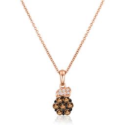 Le Vian(R) Rose Gold Brown & White Diamond Floral Cluster Pendant