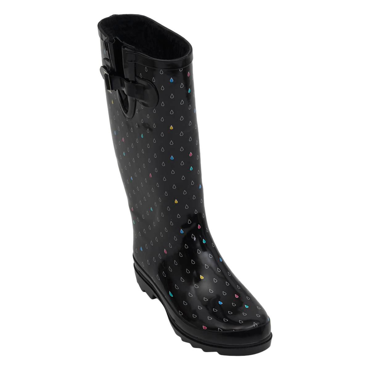Womens Fifth & Luxe Tall Faux Fur Lined Rain Boots -...