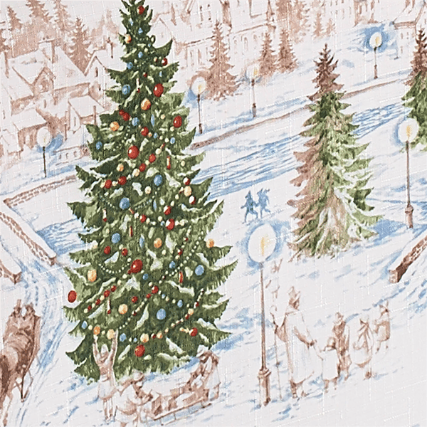 Threadmade Santa’s Snowy Sleighride Tablecloth