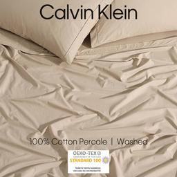 Calvin Klein Washed Percale Cotton 4pc. 200 TC Sheet Set