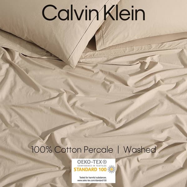 Calvin Klein Washed Percale Cotton 4pc. 200 TC Sheet Set