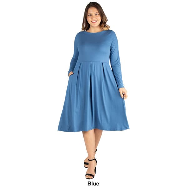 Plus Size 24/7 Comfort Apparel Fit N' Flare Dress