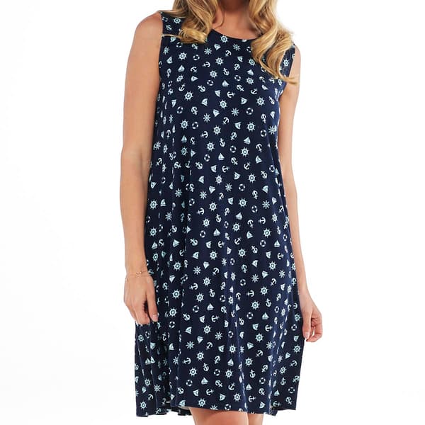 Petite Harlow & Rose Sleeveless Nautical Shift Dress