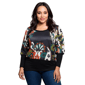 Plus Size 24/7 Comfort Apparel Paisley Banded Dolman Blouse - image 1