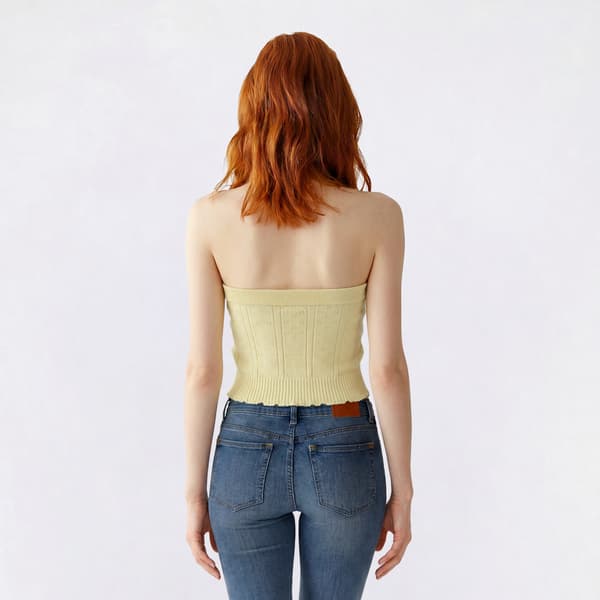 Juniors Pink Rose Pointelle Sweater Tube Top