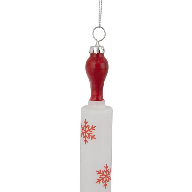 Northlight Seasonal 7.25in. Rolling Pin Glass Christmas Ornament