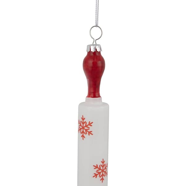 Northlight Seasonal 7.25in. Rolling Pin Glass Christmas Ornament
