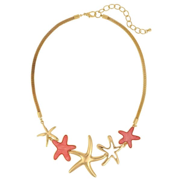 Ashley Cooper(tm) Gold-Tone Coral Starfish Frontal Necklace - image 