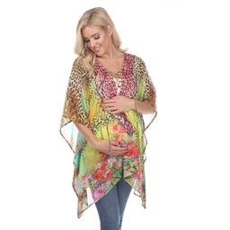 Womens White Mark Yellow Print Maternity Caftan