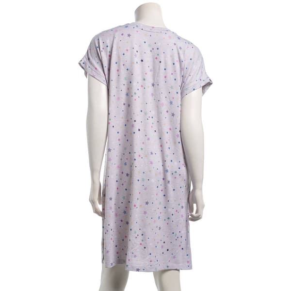 Womens Emily & Jane Short Sleeve V-Neck Stars Nightshirt