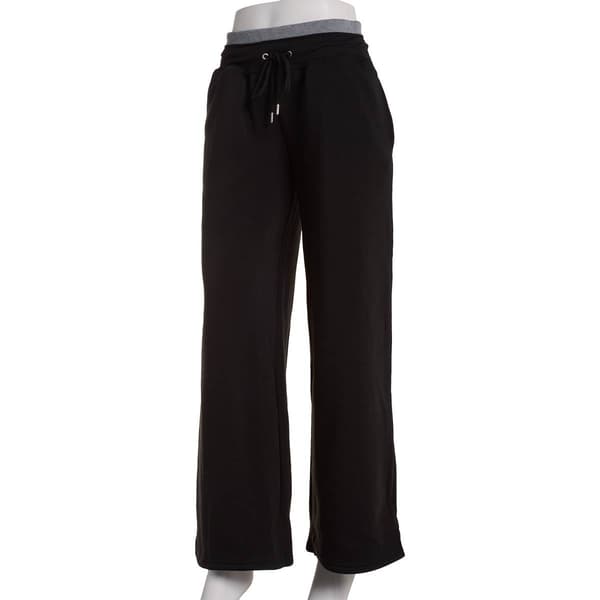 Juniors Derek Heart Double Waistband Wide Leg Fleece Sweatpants - image 