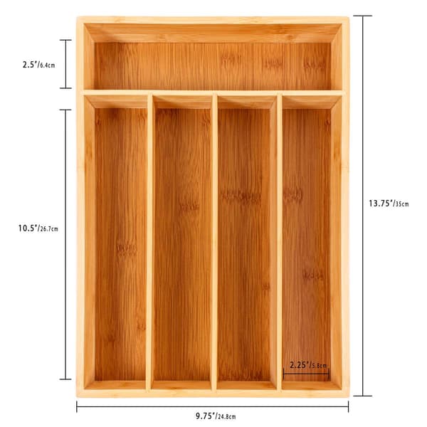 BergHOFF Bamboo 13.75in. 5-Slot Flatware Organizer