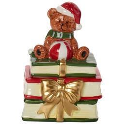 Home Essentials 38.2oz Xmas Teddy Bear/Books Cookie Jar