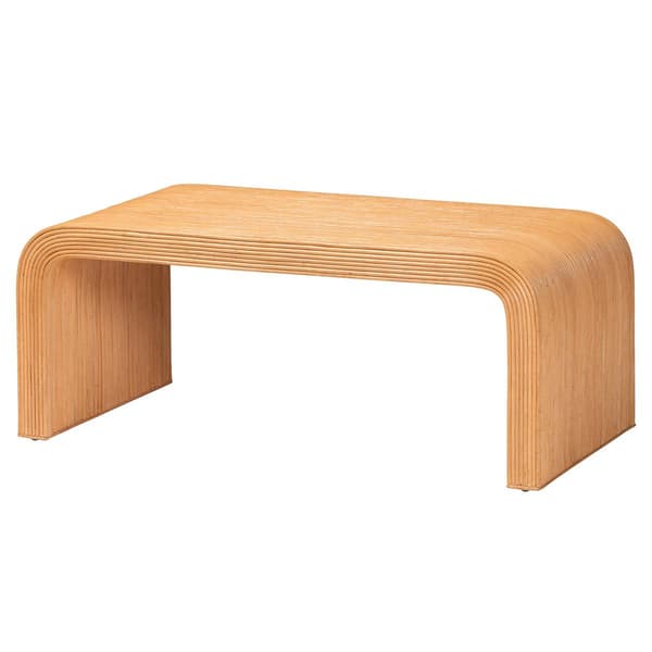 bali & pari Guevara Bohemian Fluted Rattan Coffee Table