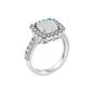 Gemstone Classics&#8482; Sterling Silver Opal & Sapphire Halo Ring - image 2