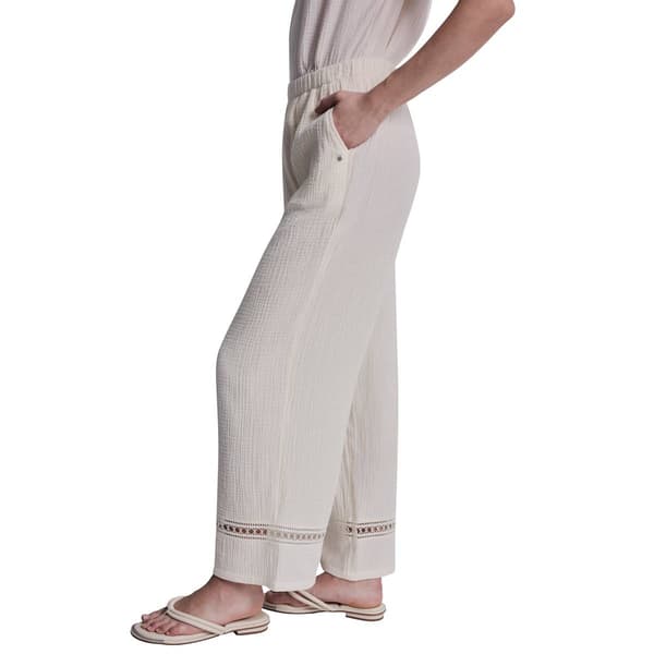 Womens DKNY Jeans Pull On Mid Rise Gauze Wide Pants