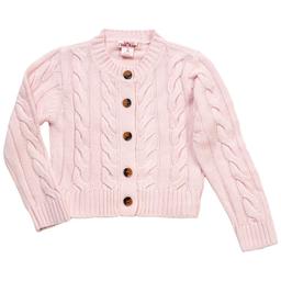 Girls (4-6x) Pink Angel(tm) Solid Cable Knit Cardigan
