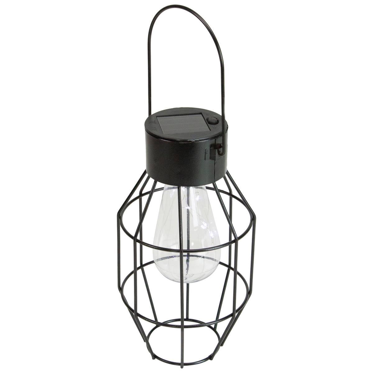 Northlight Seasonal 9.5in. Geometric Oblong Solar Lantern
